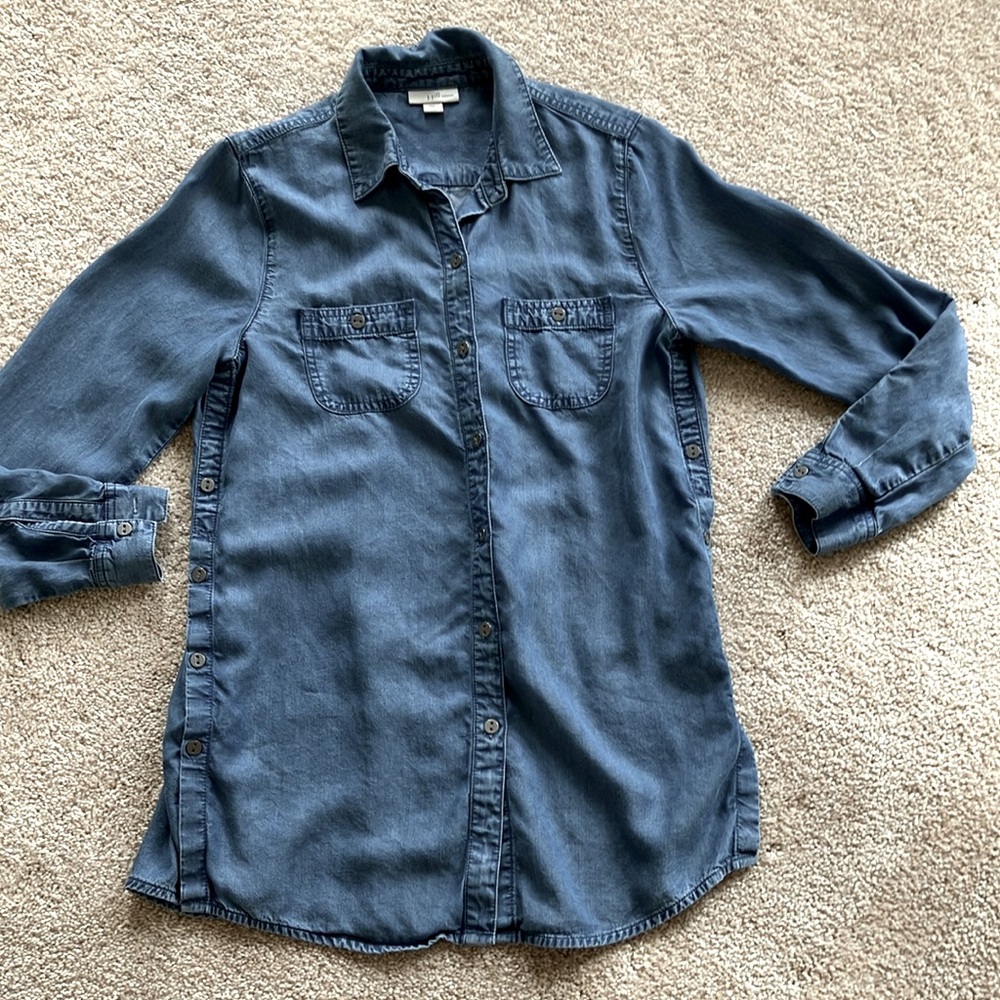 JJill super soft button up tunic with side button excellent condition XS